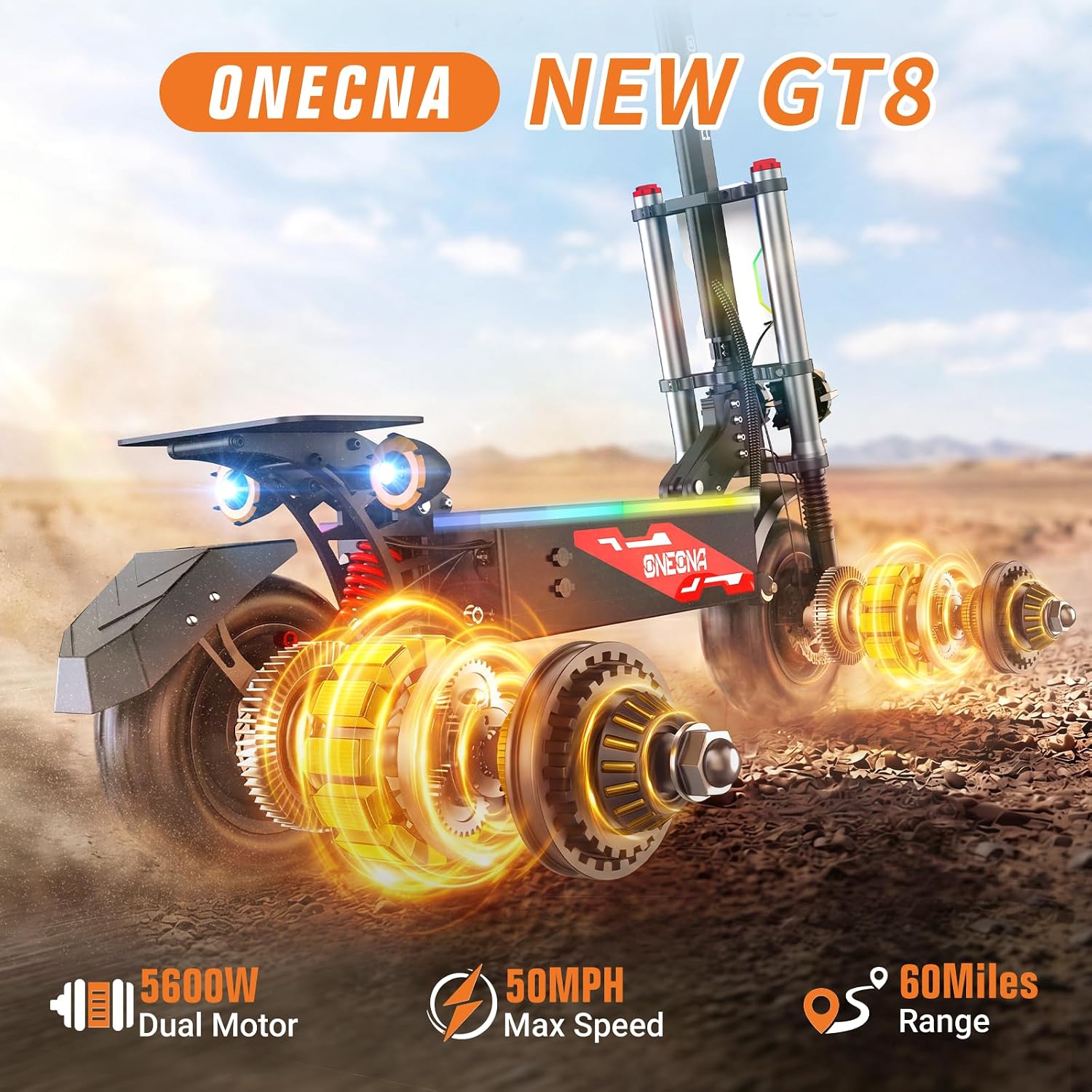 ONEONA GT8 – składany, elektry – 60V 5600W Dual Motor Electric Scooter recenzja i cena