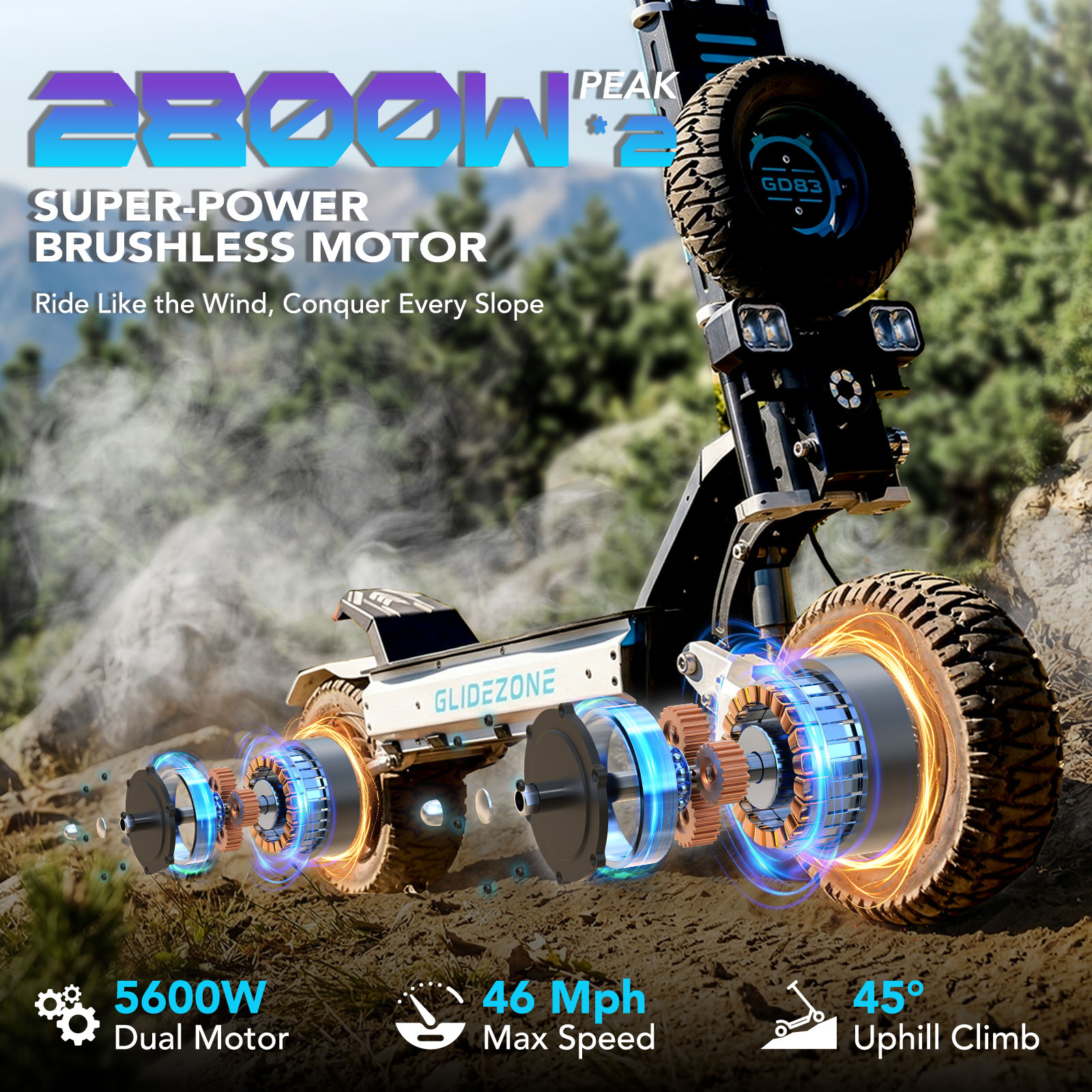 OBARTER GD83 – elektryczny sku – 60V 5600W Dual Motor Electric Scooter recenzja i cena